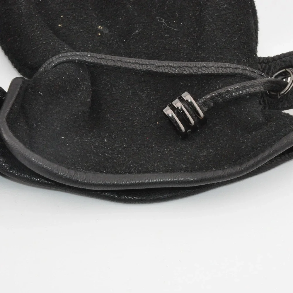 Denver Hayes Gloves Medium Black Excellent Fleece Lined Suede Like Toggle‎ Trim